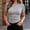 *Gray, variant on ClodeEU Women's Crew Neck Ribbed Short Sleeve T-Shirt,Casual Slim Fit Tee Army Green,Women's Plus L