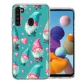 thumbnail image 1 of MUNDAZE Samsung Galaxy A21 Shockproof Clear Hybrid Protective Phone Case Turquoise Pink Hearts Gnomes Cover, 1 of 5
