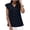 Navy, variant on Womens Summer Tops Ruffled Fly Sleeve V Neck Button Up Tank Top Sleeveless Dressy Casual Blouses Loose Fit (2XL, Navy)