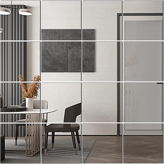 Acrylic Mirror Sheet, Flexible Non Glass Body Mirror Tiles Large Self Adhesive Mirror Stickers for Bathroom Bedroom Home Wall Decor (1pc) Shatterproof Acrylic A7