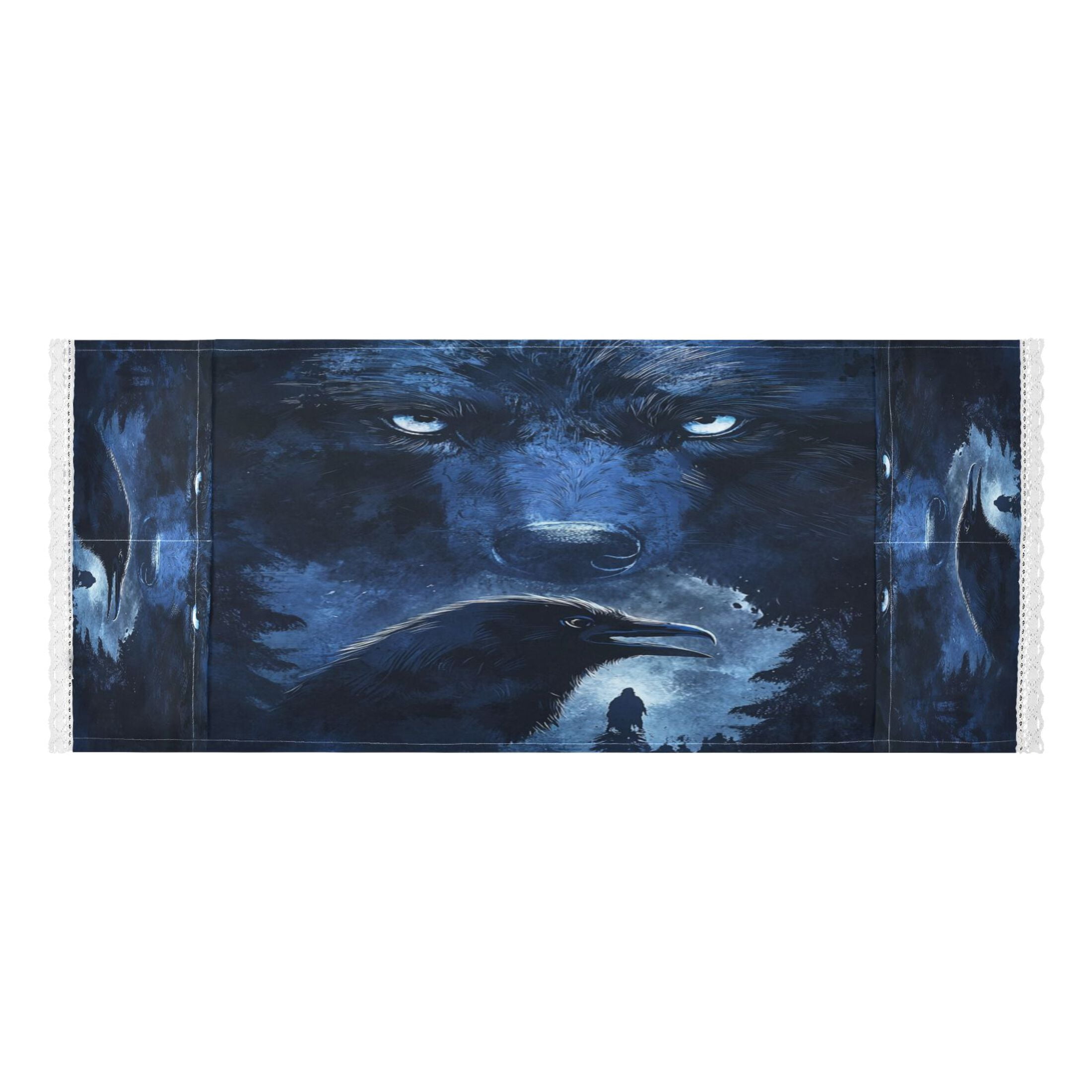 WOBOGO Raven Wolf in The Moonlight Washing Machine Cloth Dryer Refrigerator Top Cover Protective Non-Slip Mat For Kitchen Laundry