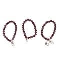 thumbnail image 2 of Phone Wrist Strap, Beaded Phone Charm Glossy  Widely  3 Pieces  for Keychain Dark Wine Red, 2 of 8