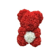 OWLCE Rose Bear Rose Flower Teddy Bear for Valentine's Day Anniversary Birthdays Bridal Showers Girlfriend Wife Mothers (Red)