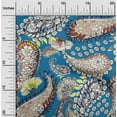 thumbnail image 2 of oneOone Georgette Viscose Medium Blue Fabric Asian Paisley Sewing Material Print Fabric By The Yard 42 Inch Wide, 2 of 4
