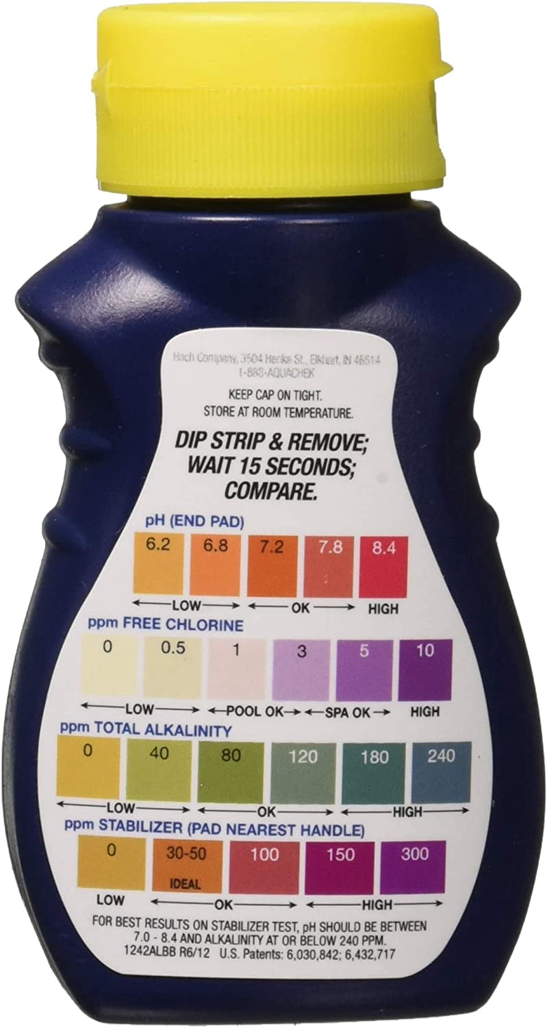 AquaChek 2 Red Swimming Pool Spa Test Kit Strips Bromine pH Alkalinity 50 Pack