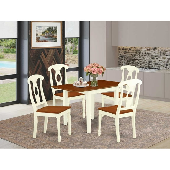East West Furniture Dining Room Set Buttermilk & Cherry, NDKE5-WHI-W