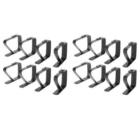 NEW 16 Pack Stainless Steel Tablecloth Clips Black Picnic Adjustable Anti-Skid Fixed Clip