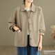 thumbnail image 5 of Ailaofu Womens Button Down Shirts Long Sleeve Collared Button Up Tops Casual Work Business Blouses, 5 of 6