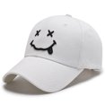 thumbnail image 3 of Versión coreana de gorra de béisbol para deportes al aire libre, gorra informal de pareja de Joker con bordado de sarga de algodón y cara sonriente, 3 of 5