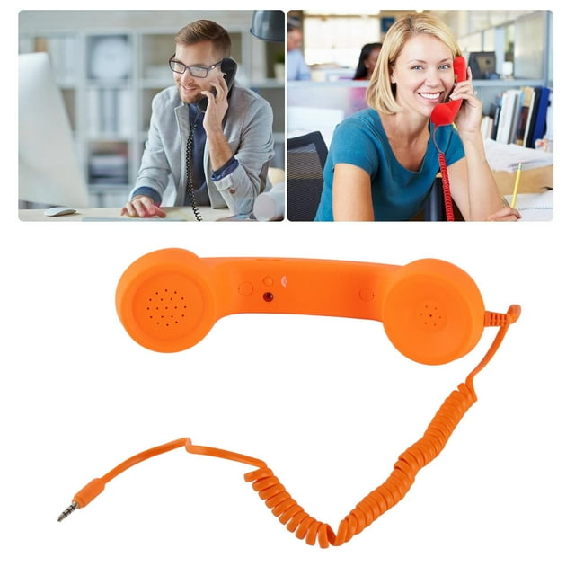 Combiné de Téléphone Cellulaire, Combiné de Téléphone Anti‐radiation USB‐C 3,5 mm, Combiné Rétro pour Téléphone, Récepteur Portatif pour Téléphone Cellulaire, Micro, Microphone, Haut‐parleur pour Téléphone Intelligent, Téléphone Intelligent
