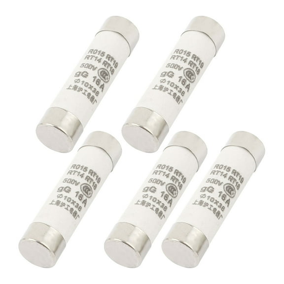 Unique Bargains 5Pcs 10mm x 38mm Ceramic Body Cylindrical Fuse Link 500V 16A