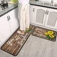 thumbnail image 2 of 2 Pieces Sunflower Kitchen Decoration Rug Set, Washable Waterproof Kitchen Mats and Kitchen Sink Runner Rug, Farmhouse Style Decor Indoor 17" x 47" + 17" x 30", 2 of 4