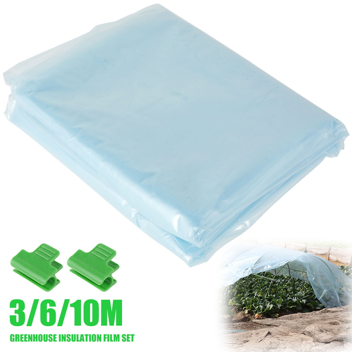Markeny Clear Greenhouse Film 3 PCS 78.74 × 78.74 Inches Thicken Garden Clear Polyethylene Film Windproof & Dust Proof Plastic Cover for Greenhouse Plants 
