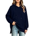 thumbnail image 2 of Paiwinds Women's Oversized Sweatshirts Cozy Hooded Long Sleeve Pullover with Drawstring and Front Pocket Casual Relaxed Fit Side Vent Tunic Tops, 2 of 6