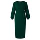 thumbnail image 5 of Moda mujer Color sólido elegante cinturón Delgado Color sólido manga larga vestido falda larga Pompotops qwe12623, 5 of 6