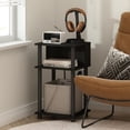 thumbnail image 2 of Furinno Just Side Table, 3-Tier End Table with Charging Station, Open Shelf Night Stand, Bedside Table with USB and Type-C Charging Port, for Living Room, Bedroom, Black Espresso, 2 of 5