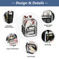 thumbnail image 5 of Ttyddzy Clear Backpack Heavy Duty PVC Transparent Backpack for College Workplace, Red Rose Butterflies, 5 of 8