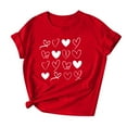 thumbnail image 4 of Ounisa Womens Love Heart Letters Shirts Short Sleeve Valentines Crewneck Colorful Heart Graphic Tees Tops, 4 of 5