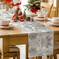 thumbnail image 2 of Christmas Table Runner Silver Xmas Ball Table Runners Snowflakes Cotton Linen Dresser Scarf Kitchen Dining Table Decor for Christmas Holiday Party Decor 13x36 Inch, 2 of 9