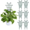 thumbnail image 4 of Haidf 6Pcs Small Trellis, Stackable Plastic Trellis for Climbing Plants, Garden Lattice for Potted Plants, Bean, Cucumber, Pea, and Indoor Outdoor Plants, Flower Pot Support, 10" x 5.9", Green, 4 of 9
