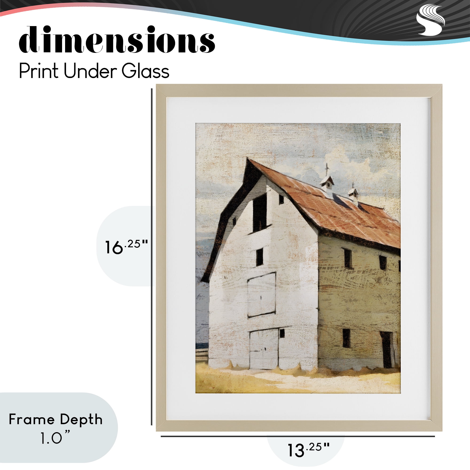 Stupell Industries Rustic Big Barn Red Birch Framed Print Under Glass, design by Susan Jill