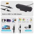 thumbnail image 2 of Computer Speakers for Desktop Monitor, Stereo USB Powered Speaker Bar, Deep Bass Soundbar for PC, Laptop Speaker w/ Loud Sound, Volume Control Easily Clamps to Monitors, Included USB C Adapter, Black, 2 of 7