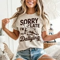 thumbnail image 5 of Sorry I'm Late Funny Lamb T-Shirt, Retro Dilly Dallying White and Natural Tee for Quirky Women, 5 of 8