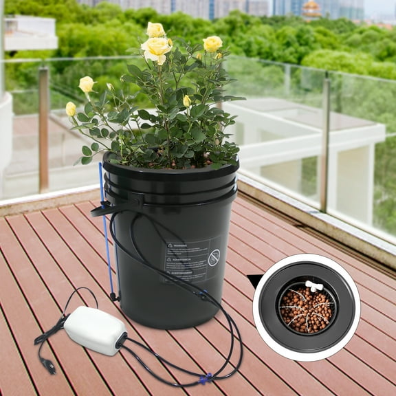 Wildnix Hydroponics Growing System, Indoor/Outdoor 20L Water Tank, Double Outlet Air Pump, Floating Red Ball, Drip Irrigation, Healthy Plant Growth