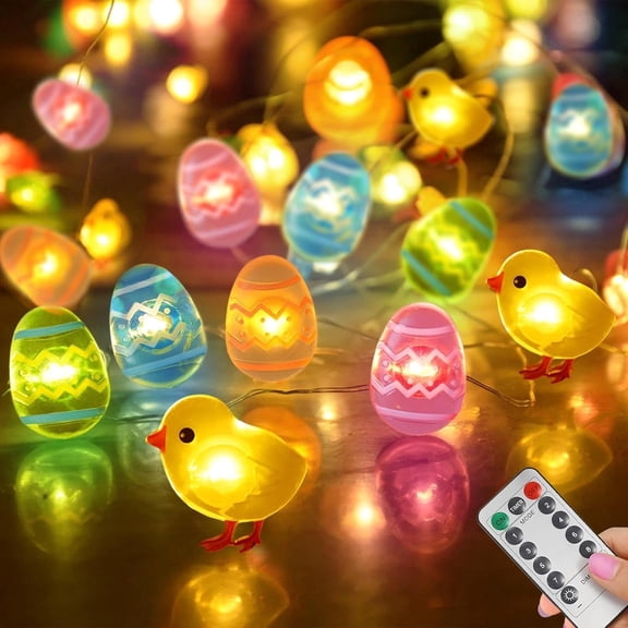 TETOU 13Ft 40Led Egg Easter Light String,Battery Operated Mini Lighted Eggs Spring Easter Garland for Tree Home Fireplace Easter Party Indoor Outdoor Decoration