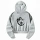 thumbnail image 2 of Sudadera con capucha corta para mujer, sudadera, regalo, ropa informal de otoño, camisetas de manga larga para uso diario, oficina, invierno Gris, 2 of 7