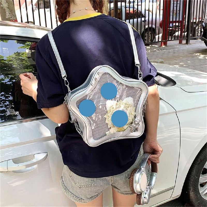 ROZYARD Star Shaped Ita Bag Pins Display Crossbody Bags PU Backpack for Womens