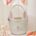 thumbnail image 3 of Easter Bunny Basket for Kids, Rabbit Ear Egg Bucket, 9.5" x 6.3" x 6.3" Portable Tote for Candy Storage, Easter Party Decor, and First Easter Gifts for Boys & Girls, 3 of 3