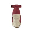 thumbnail image 2 of BLISSFUL STEP Espadrilles Platform Heels Wedge Sandals Burgundy 7, 2 of 7