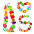 thumbnail image 1 of Cordones de cuentas para niños pequeños Montessori Cordón de juguete Animales de madera Frutas Verduras Juguetes para enhebrar para niños BANYUO Hogar, 1 of 5