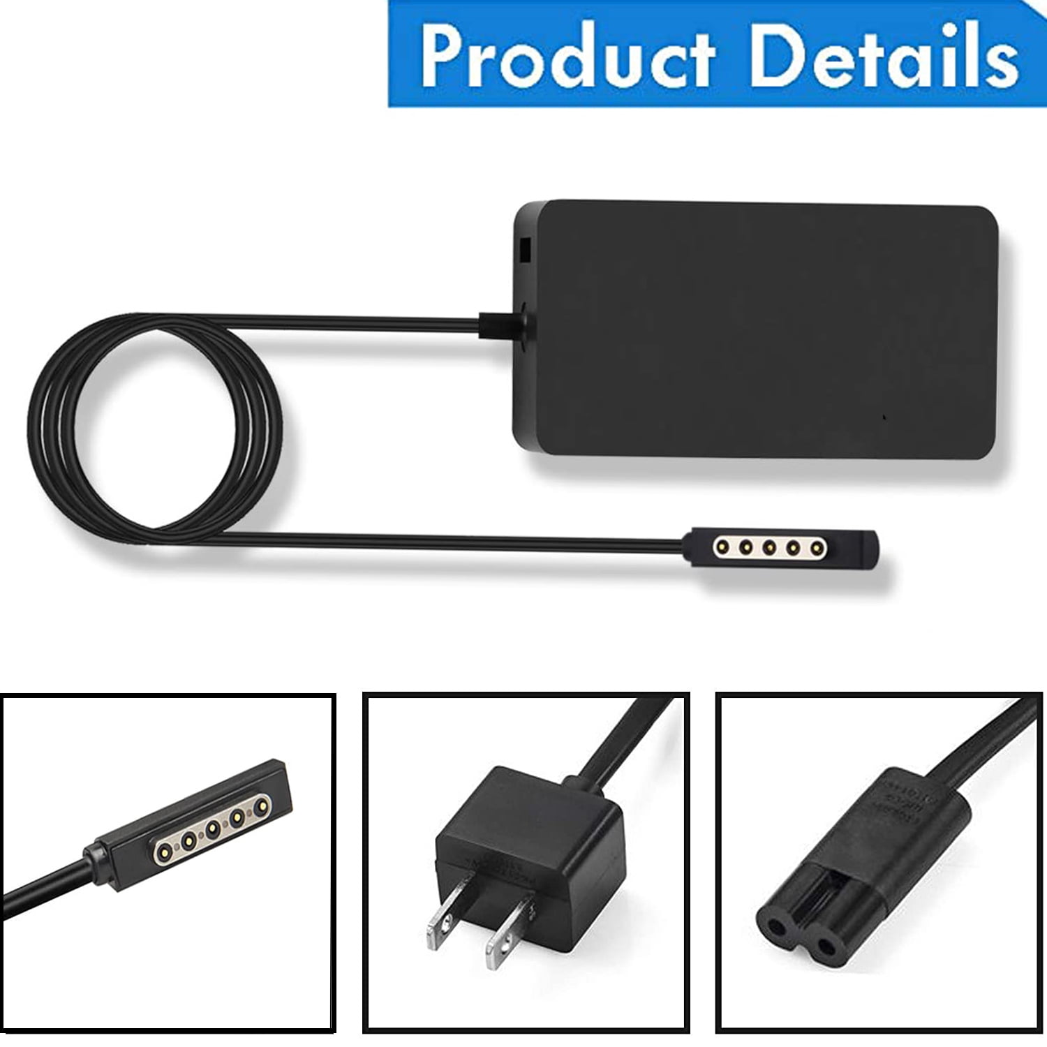 48W 12V Laptop Charger for Microsoft Surface Pro 2 Surface Pro 1 Surface RT Tablet Windows 8 Tablet 1536 1512 1516 1513 1572 Power Supply AC Adapter