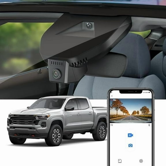 Fitcamx 4K Dash Cam Suitable for Chevy Colorado 2023 - 2026 with Auto-Dimming (3rd Gen), OEM Factory Look, Built-in WiFi & APP, Plug & Play, 64GB Card