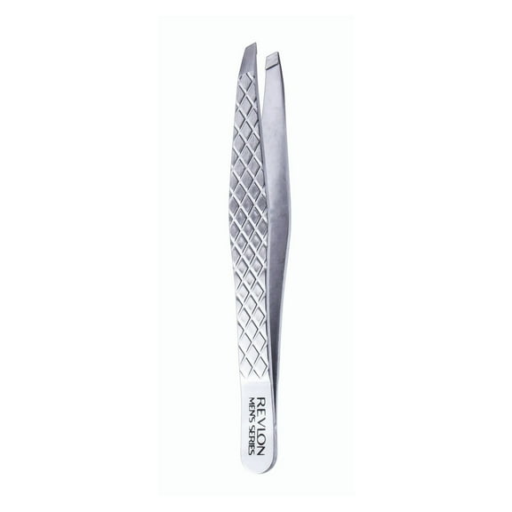 Revlon Slant Tip Tweezer for Eyebrows, Stainless Steel, Silver