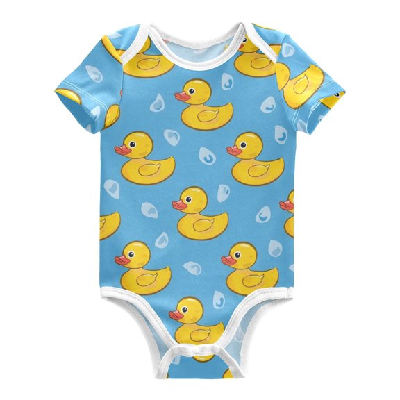 Little Yellow Duck Baby Bodysuits 100% Cotton Short Sleeve for 0-24 Months Baby Golf Outfit 3Months