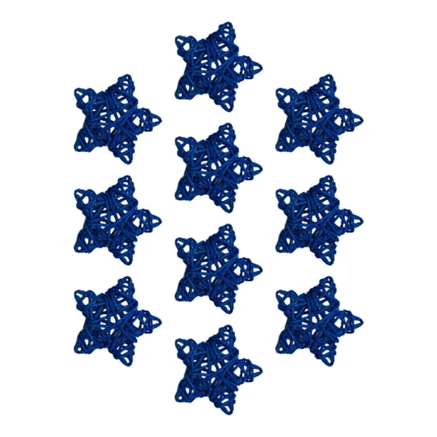 10 colgantes de estrella de Navidad con pentagrama reutilizable para decoración colgante azul