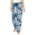thumbnail image 2 of Kdxio Women's Comfy Stretch Blue ShellsPrint Drawstring Pajama Pants-Small, 2 of 9
