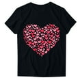 thumbnail image 2 of kttectoa Valentines Day Shirts Women Basic Tees Plus Size Tops for Women Heart Graphic T Shirts Round Neck Short Sleeve Blouse for Womens Stylish Running Errands, 2 of 4