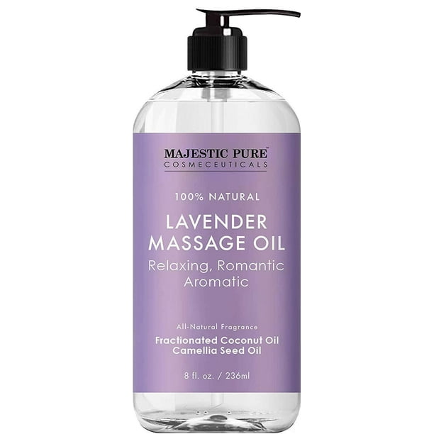MAJESTIC PURE Lavender Massage Oil For Men and Women Great For Calming, Soothing and to Relax