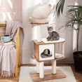 thumbnail image 3 of Costway 46" Modern Wooden Cat Tree with Platform & Washable Cushions for Kittens & Cats Brown, 3 of 10