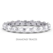 Diamond Traces UD-EWB102-5984 14K White Gold Bar Setting 0.91 Carat Total Natural Diamonds Classic Eternity Ring