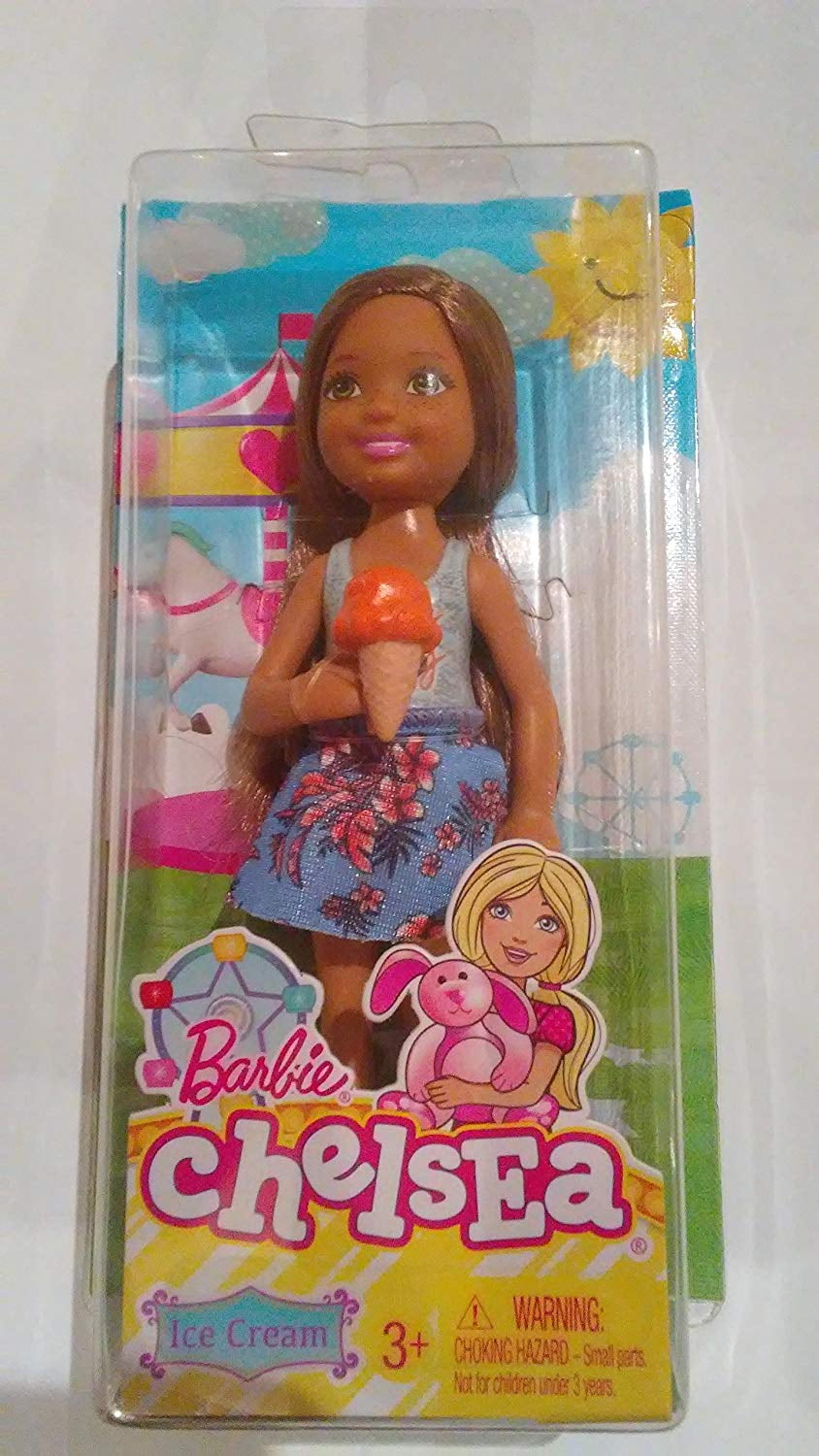 Barbie Club Chelsea Beach Doll with Pink Rainbow with Ice Cre Mattel