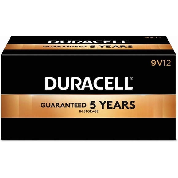 Duracell Piles Alcalines Coppertop 9V, Longue durée (Paquet de 12)