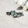 thumbnail image 2 of JEWELRYTREASURE 5 mm / 0.8 CT Natural Moss Agate Ring 925 Sterling Silver Ring Nature Inspired Emerald Leaf Ring Customized Jewelry Gift for Women, 2 of 3
