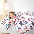 thumbnail image 4 of Feelyou Kawaii Cartoon Gnome Queen Comforter Set, US Flag Love Heart Bedding Sets, Teens Kids Boys Girls Reversible Bedding Comforter Set, Breathable Home Decor, 3pcs, 4 of 8