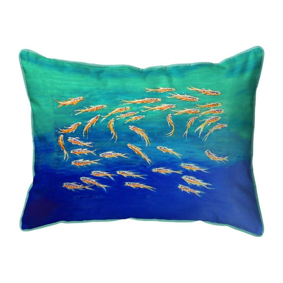 Betsy Drake Interiors Schooling Fish Large Indoor/Outdoor Pillow 16x20