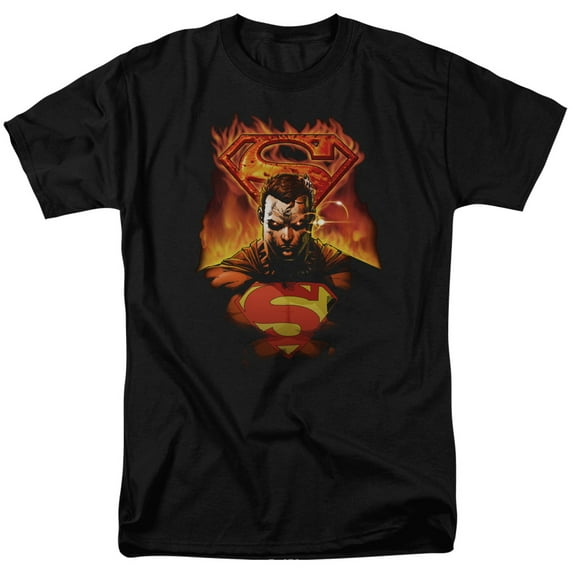 Superman Men's Man On Fire T-shirt XXX-Large Black